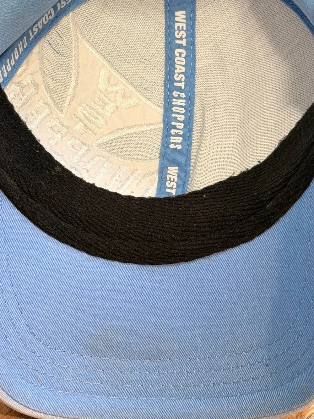 West Coast Choppers Hat Baby Blue Flex Fit Embroidered Long beach Baseball Cap